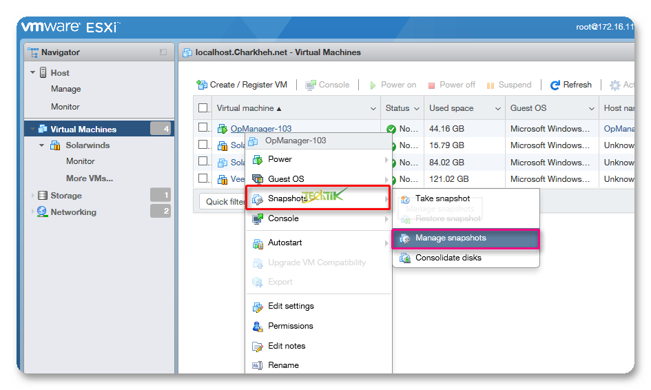 snapshot esxi